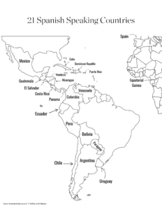 Learn the Spanish Speaking Countries with Free Printable Maps for Kids ...